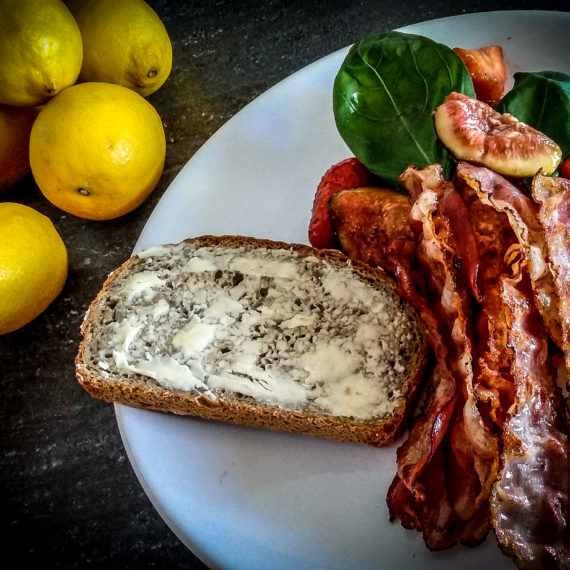 Karamelisierte Früchte mit Bacon