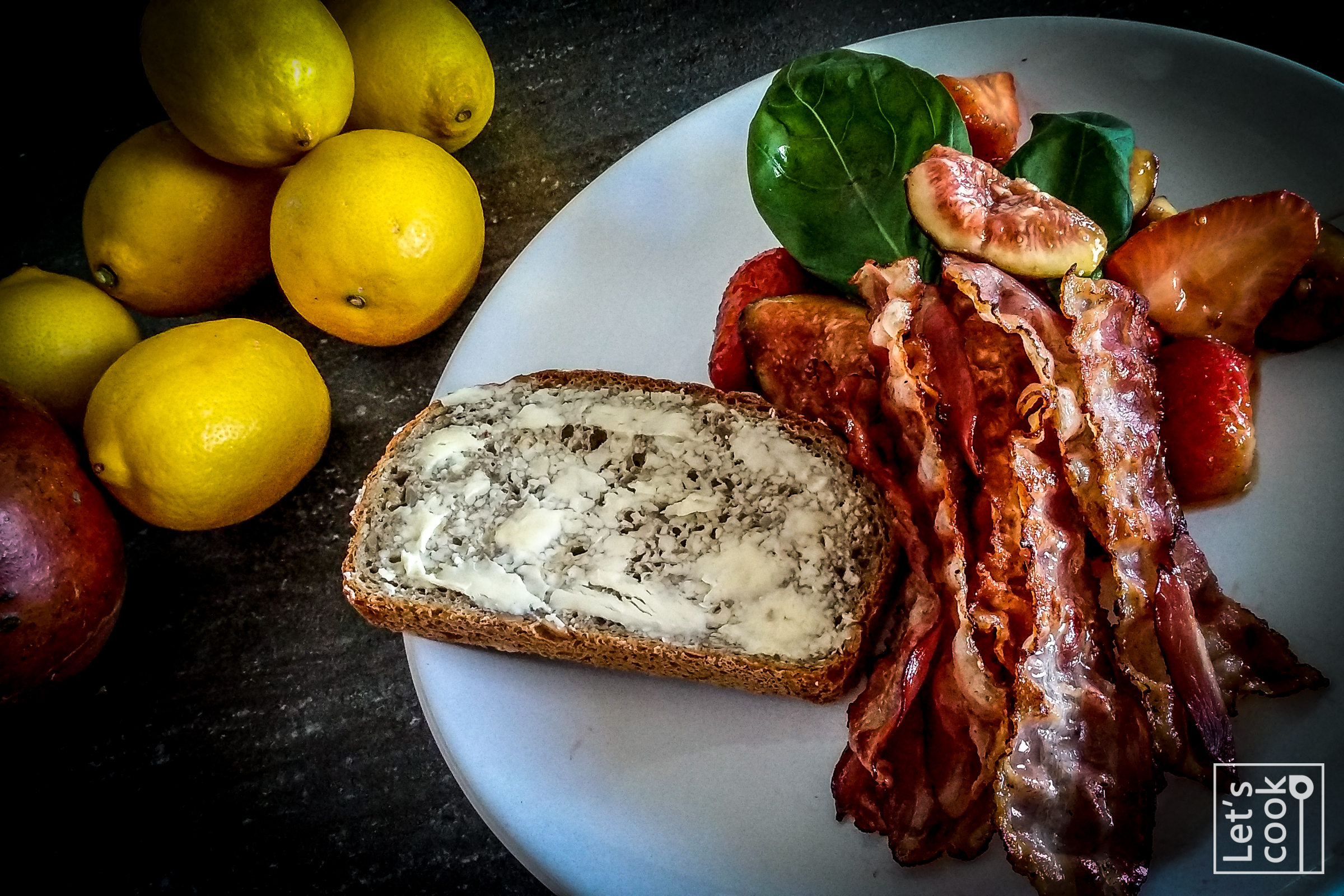 Karamelisierte Früchte mit Bacon